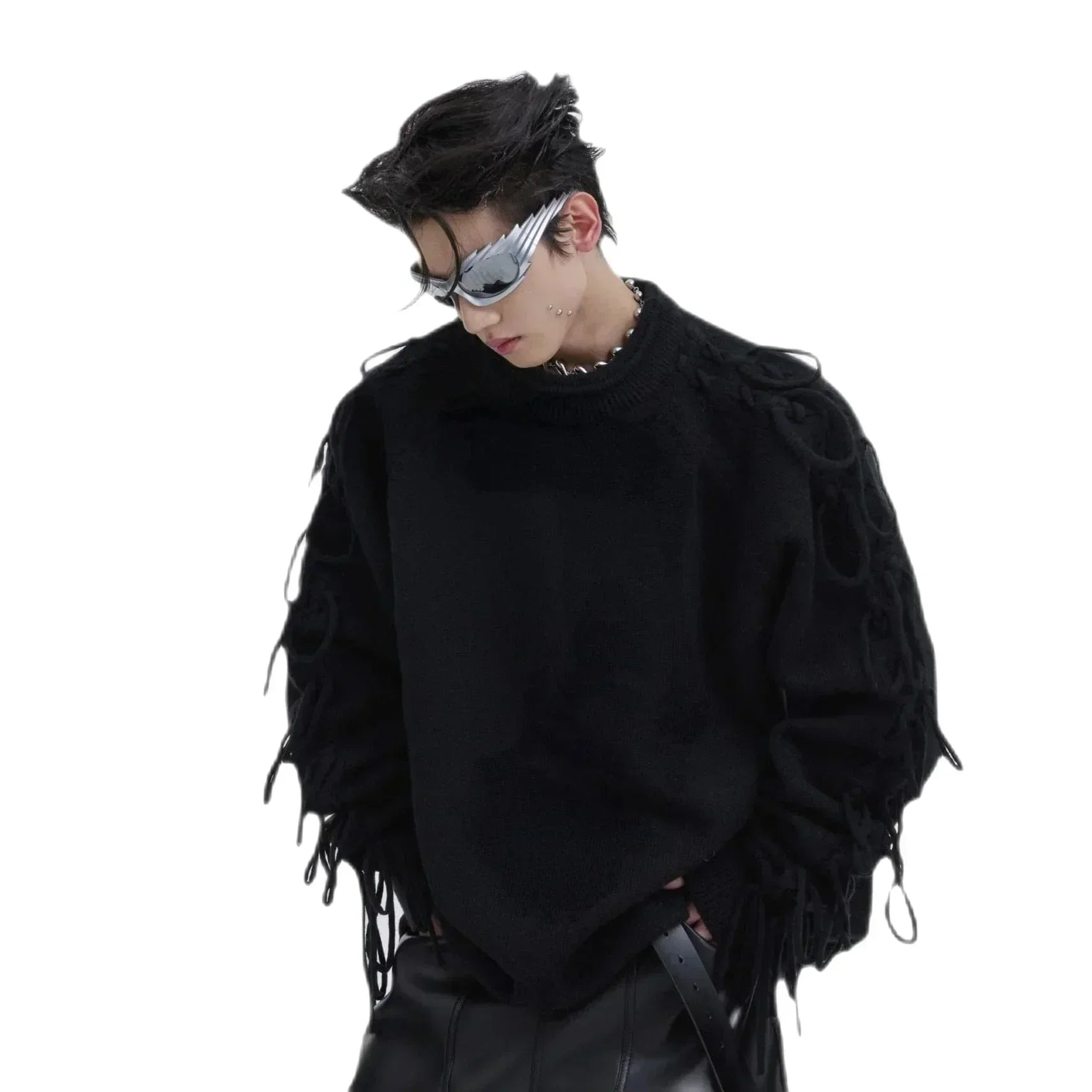 Buy Opium sweaters — dark, heavy, oversized.