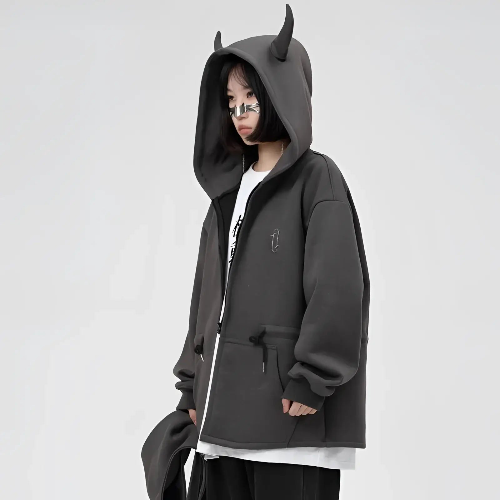Devil Horns Techwear-Jacke mit abnehmbarem Kragen - Fuga