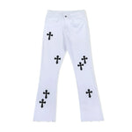 Gothic Cross Badge Jeans - Fuga Studios