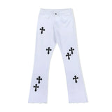 Gothic Cross Badge Jeans - Fuga Studios
