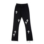 Gothic Cross Badge Jeans - Fuga Studios