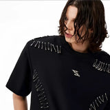 Gothic Safety Pin Deconstructed T-Shirt - Fuga Studios