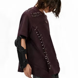 Gothic Safety Pin Deconstructed T-Shirt - Fuga Studios