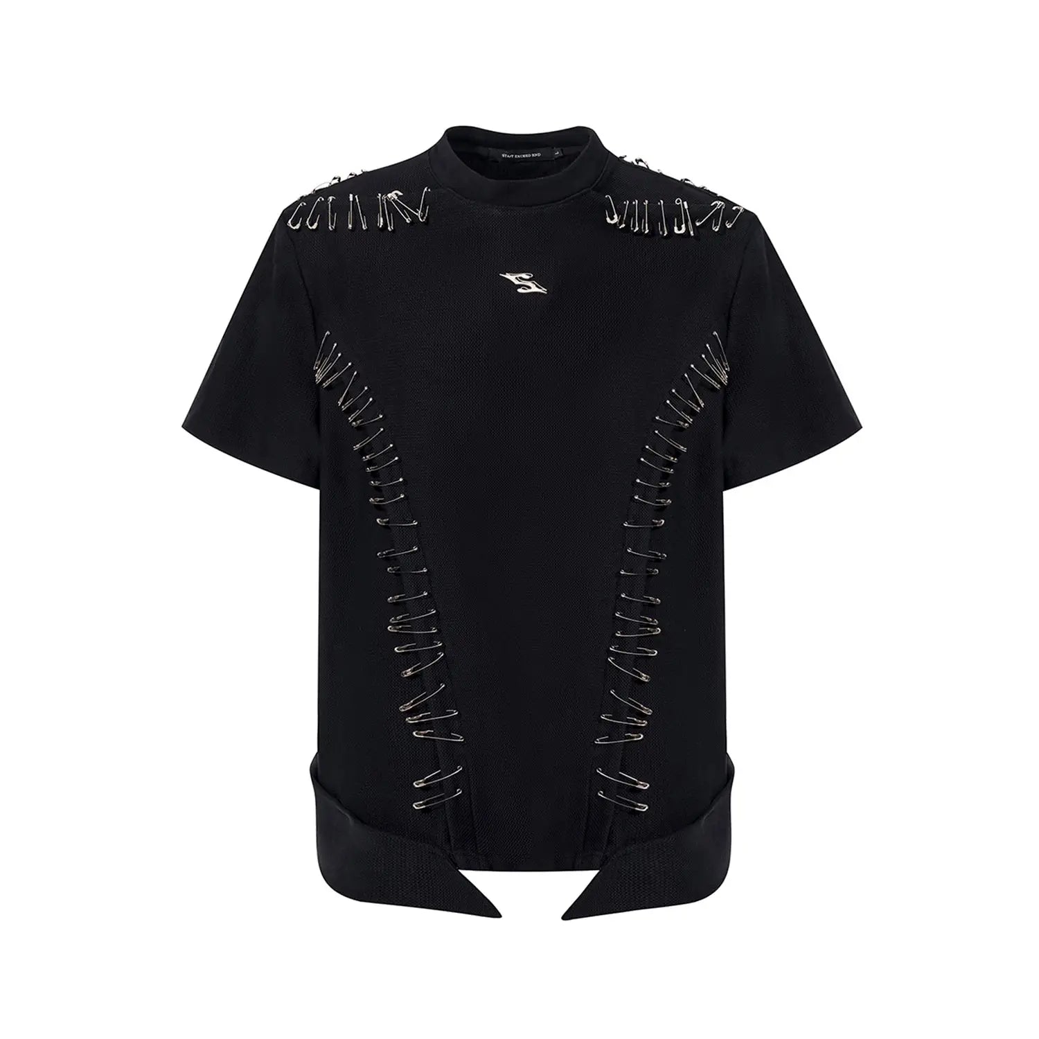 Gothic Safety Pin Deconstructed T-Shirt - Fuga Studios