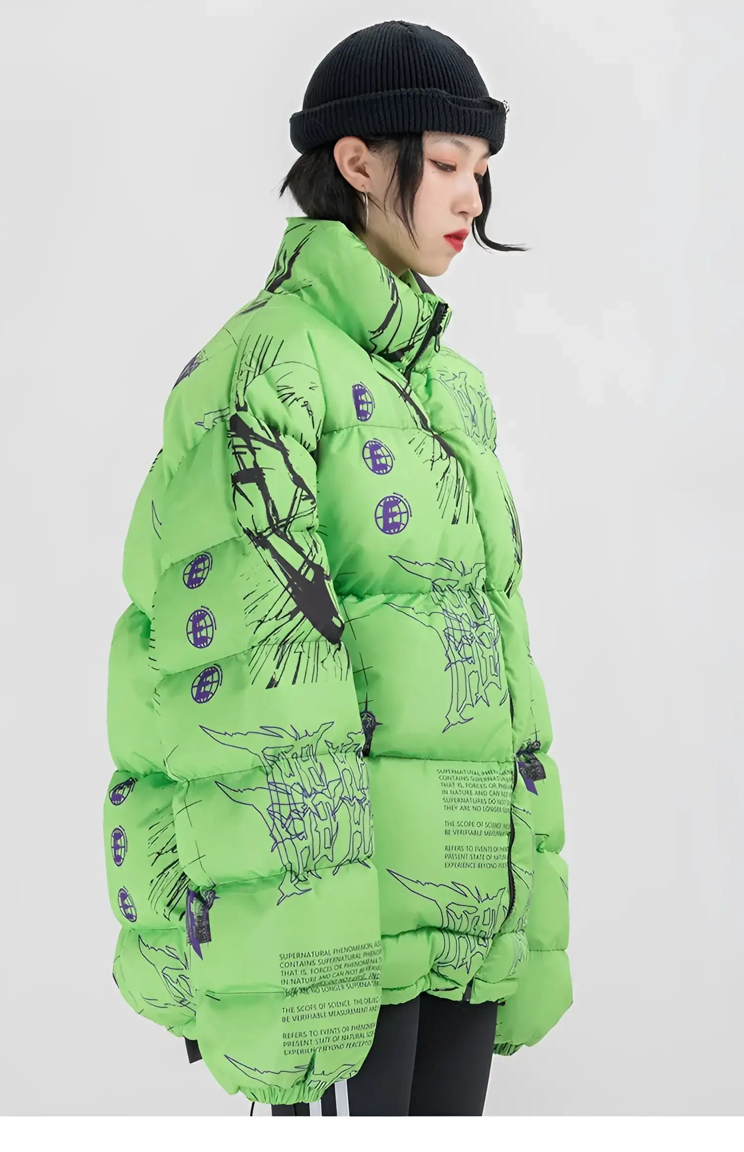 Harajuku Rock Lee & One Punch Man Anime Puffer Jacket - Fuga