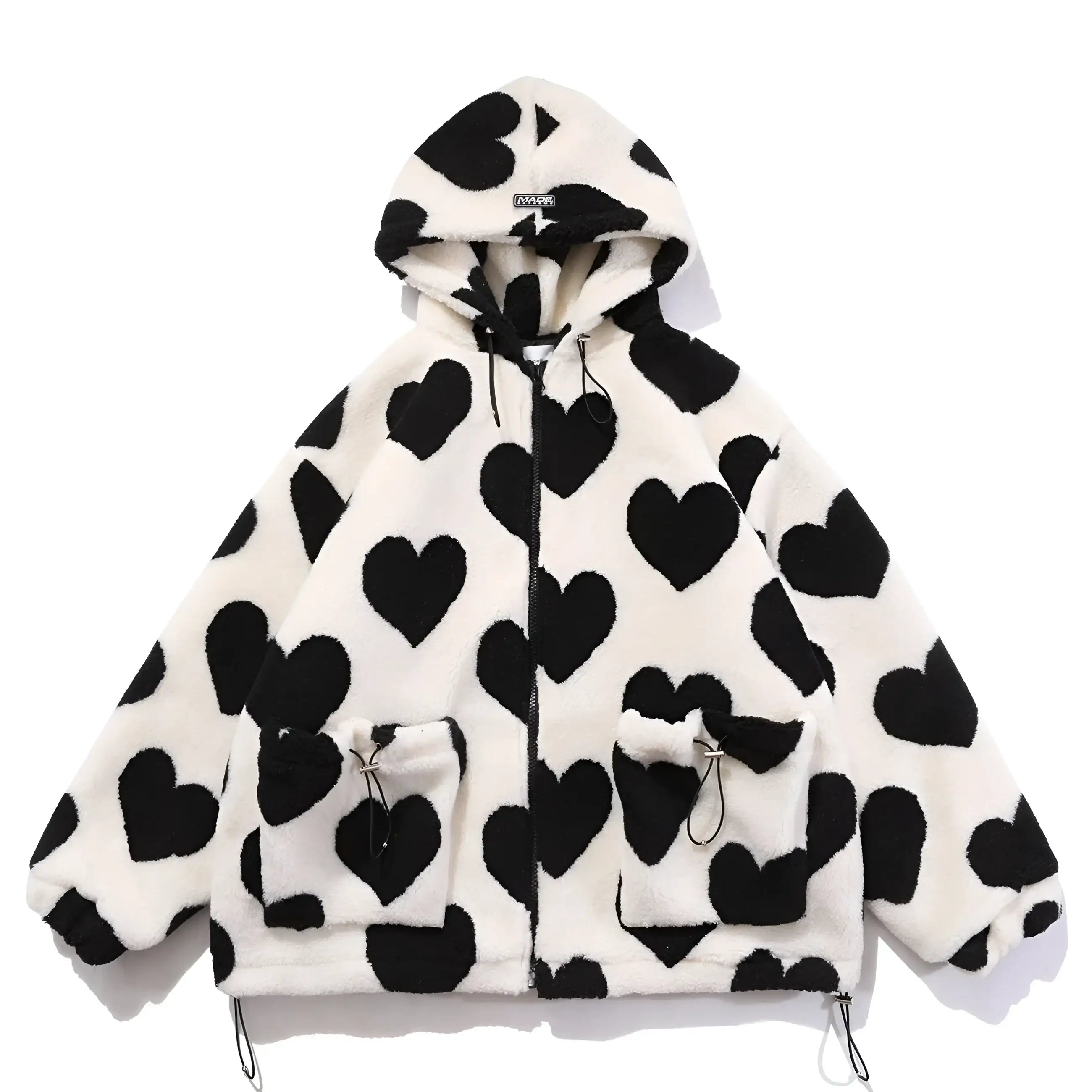 Harajuku Streetwear Heart Winter Jacket - Fuga Studios