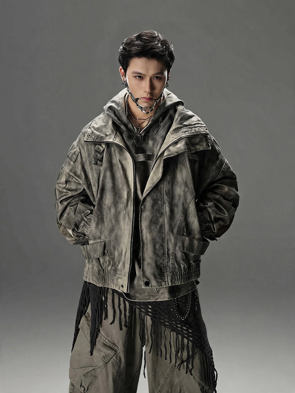 Opium Acid-Wash Cropped Denim Jacket - Fuga Studios