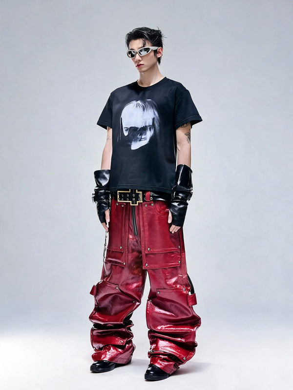 Opium Coated Rivet Jeans Rot - Fuga Studios