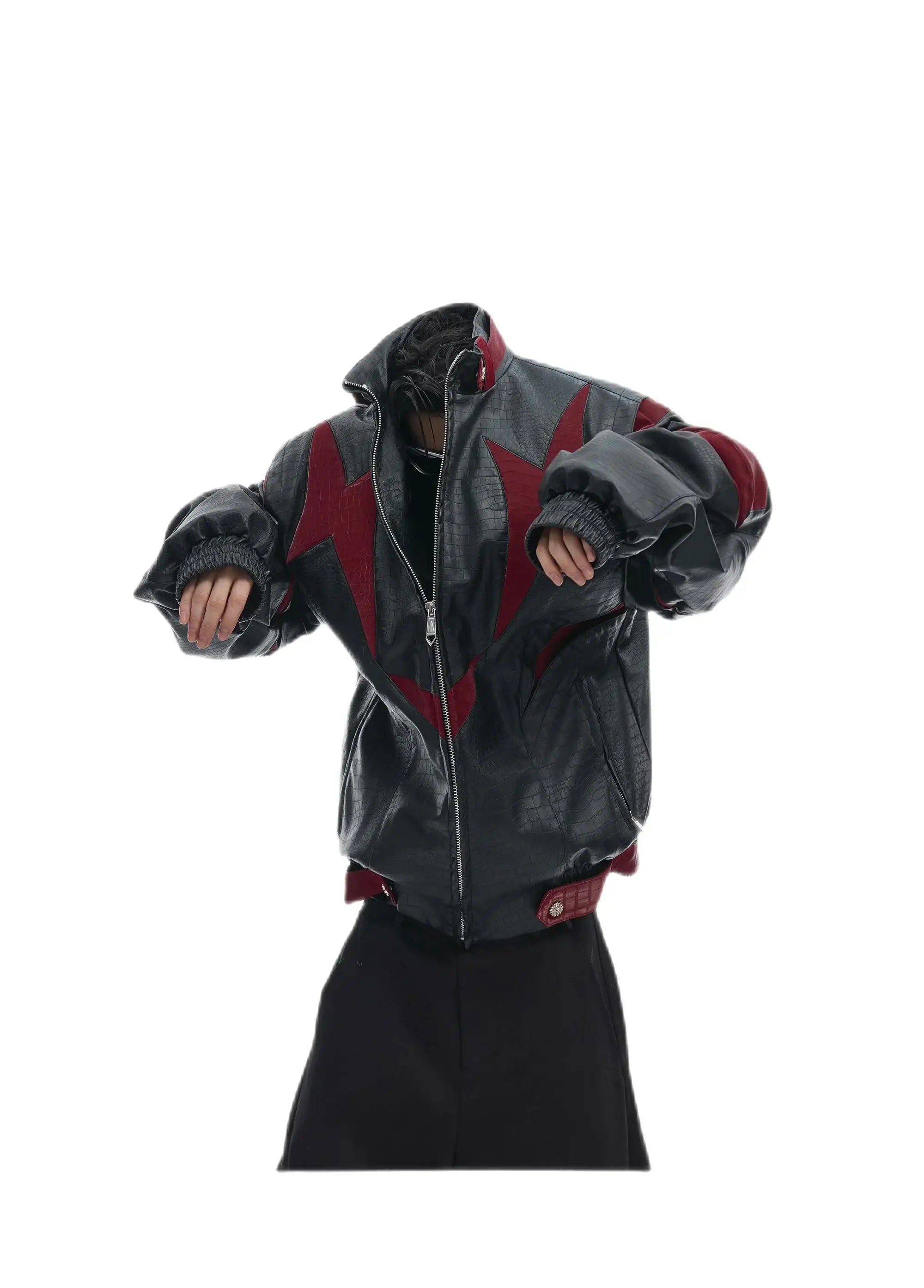 Opium Contrast Leather Jacket - Fuga Studios