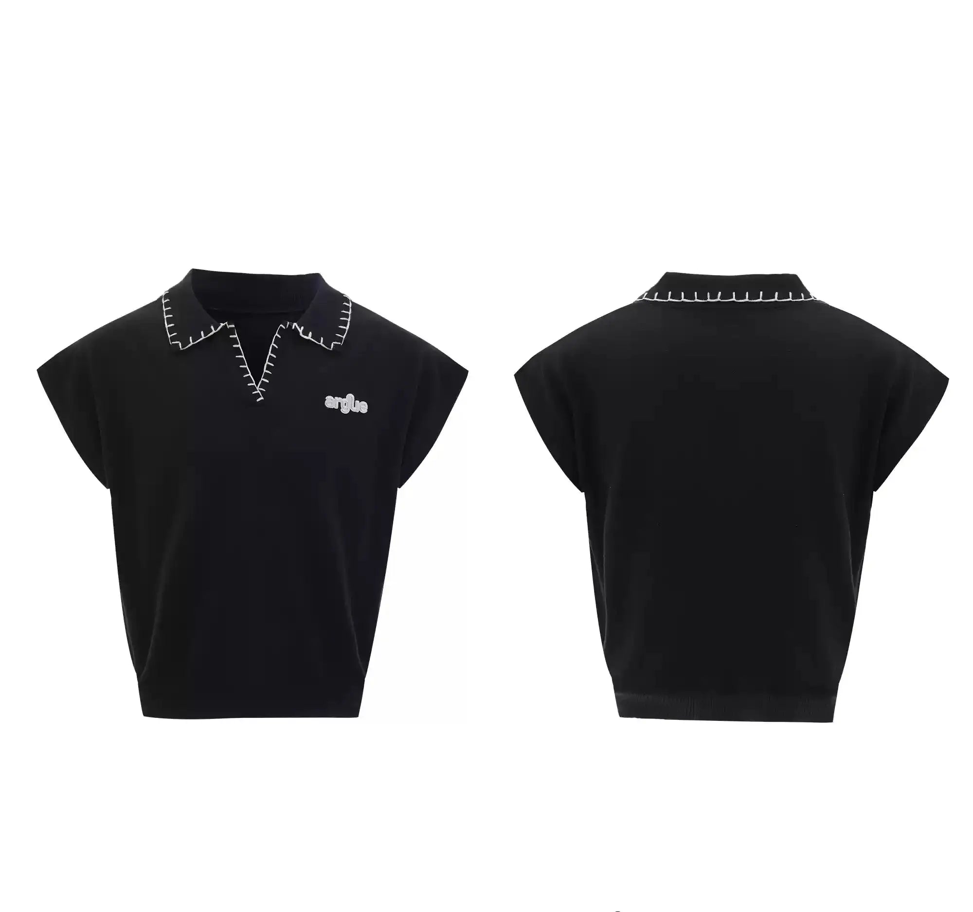 Opium Contrast Stitch Polo Vest - Fuga Studios