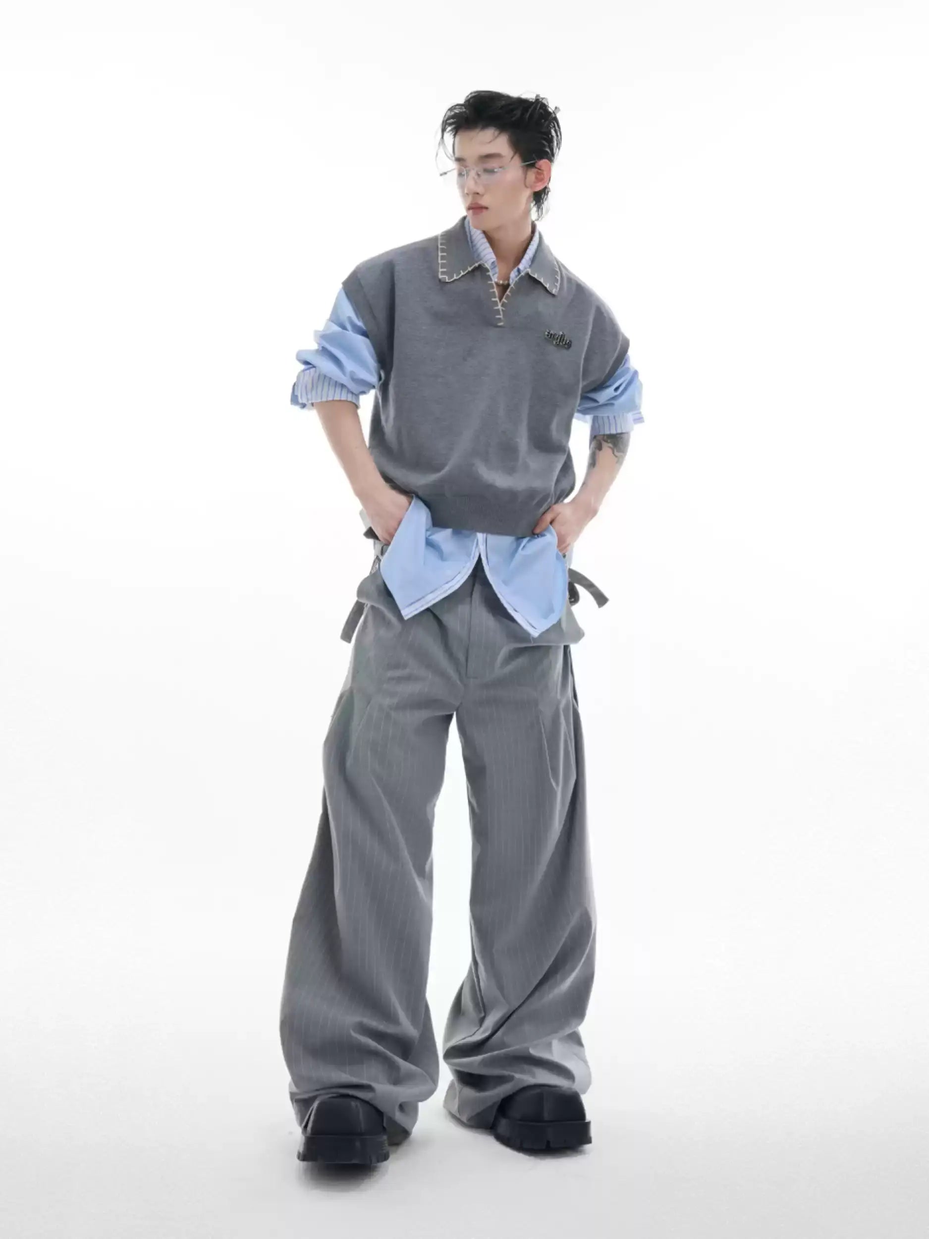 Opium Contrast Stitch Polo Vest - Fuga Studios