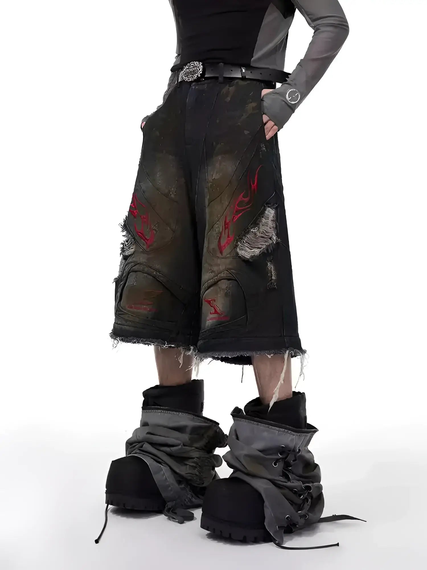 Opium Convertible Flame Jeans - Fuga Studios
