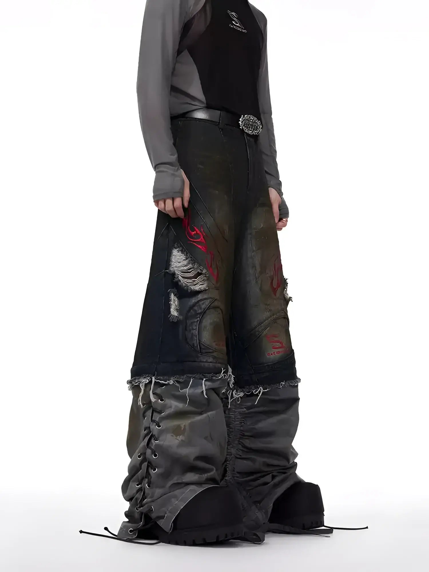 Opium Convertible Flame Jeans - Fuga Studios