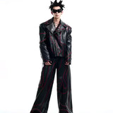 Opium Crimson Circuit Leather Jacket - Fuga Studios