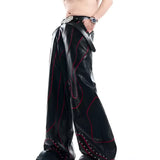 Opium Crimson Circuit Wide-Leg Leather Pant - Fuga Studios