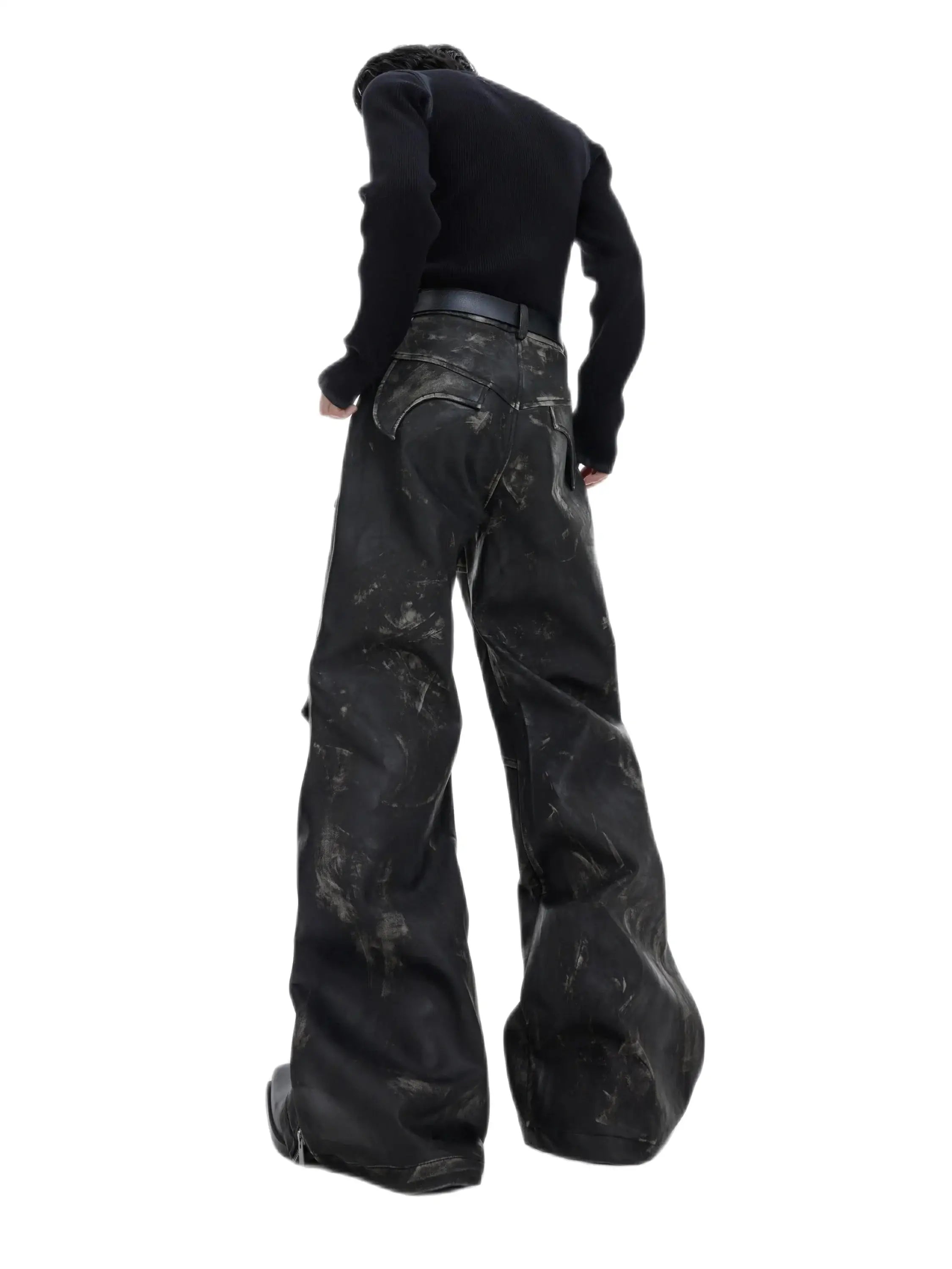 Opium Dark Leather Pants - Fuga Studios
