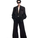 Opium Dark Rose Distressed Blazer Set - Fuga Studios