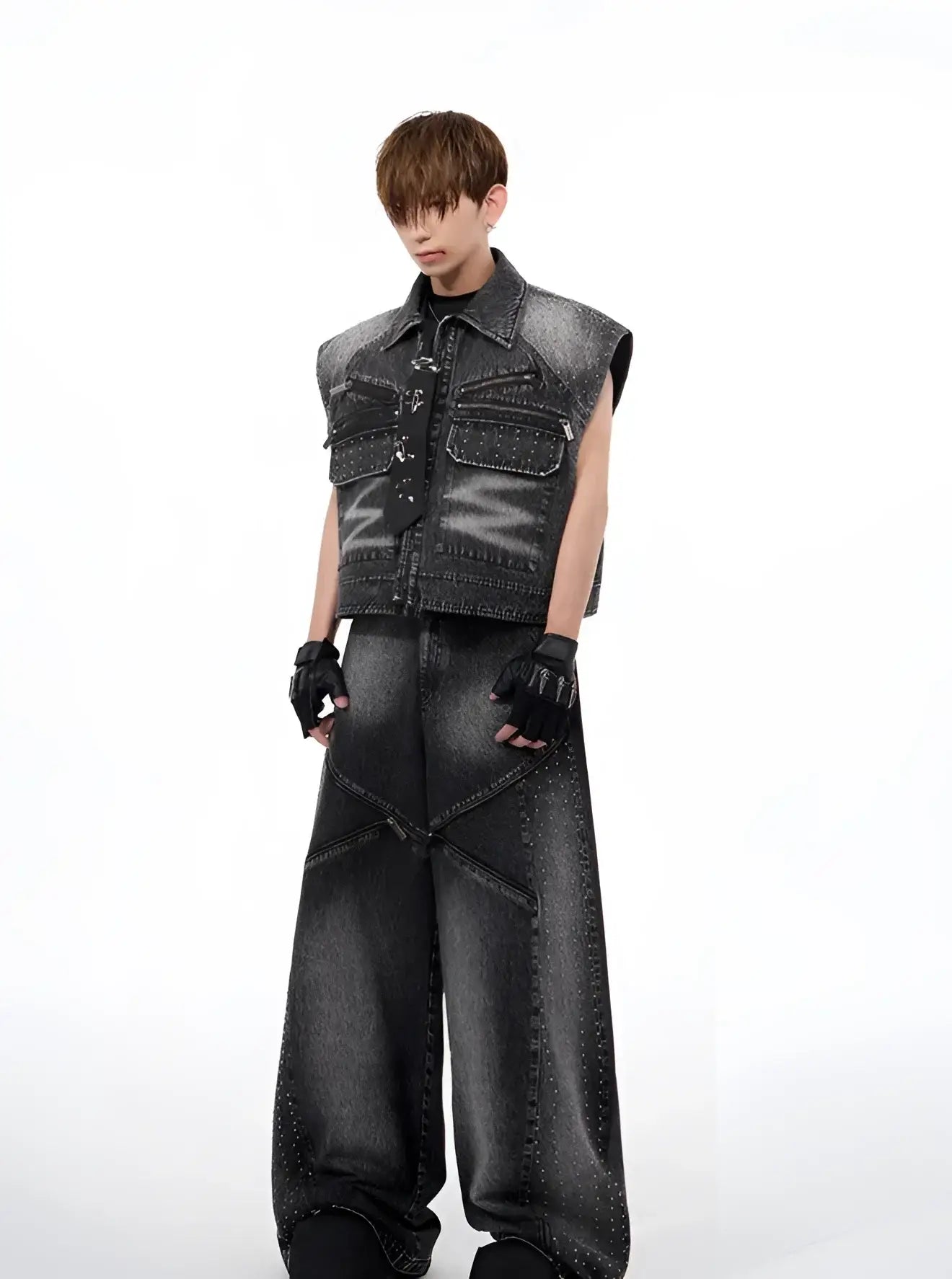 Opium Denim Studded Set - Fuga Studios
