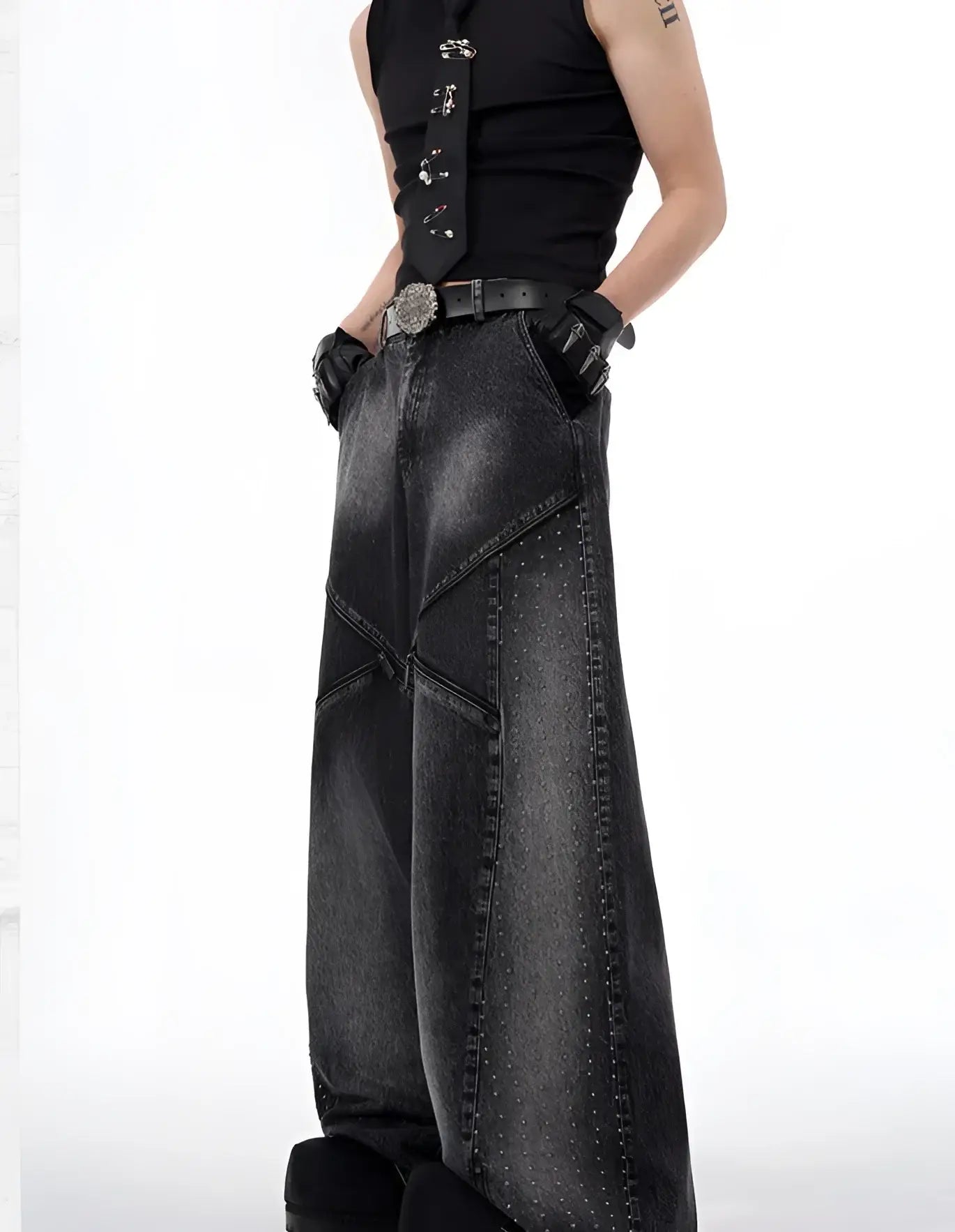 Opium Denim Studded Set - Fuga Studios