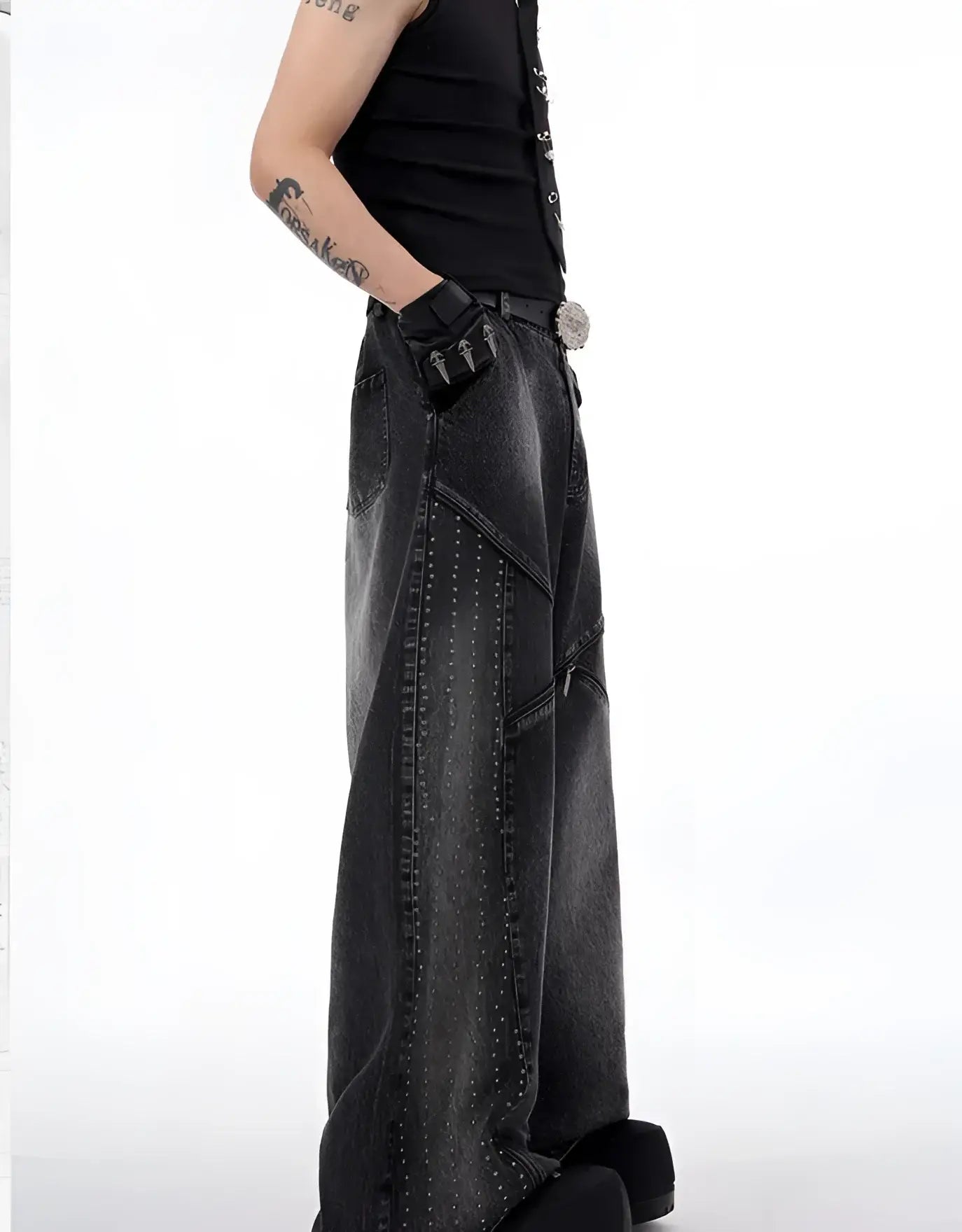 Opium Denim Studded Set - Fuga Studios