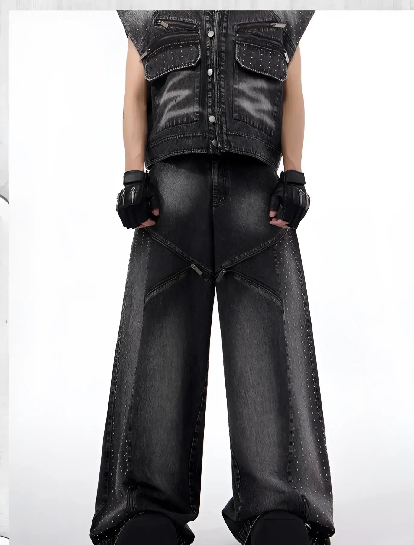 Opium Denim Studded Set - Fuga Studios