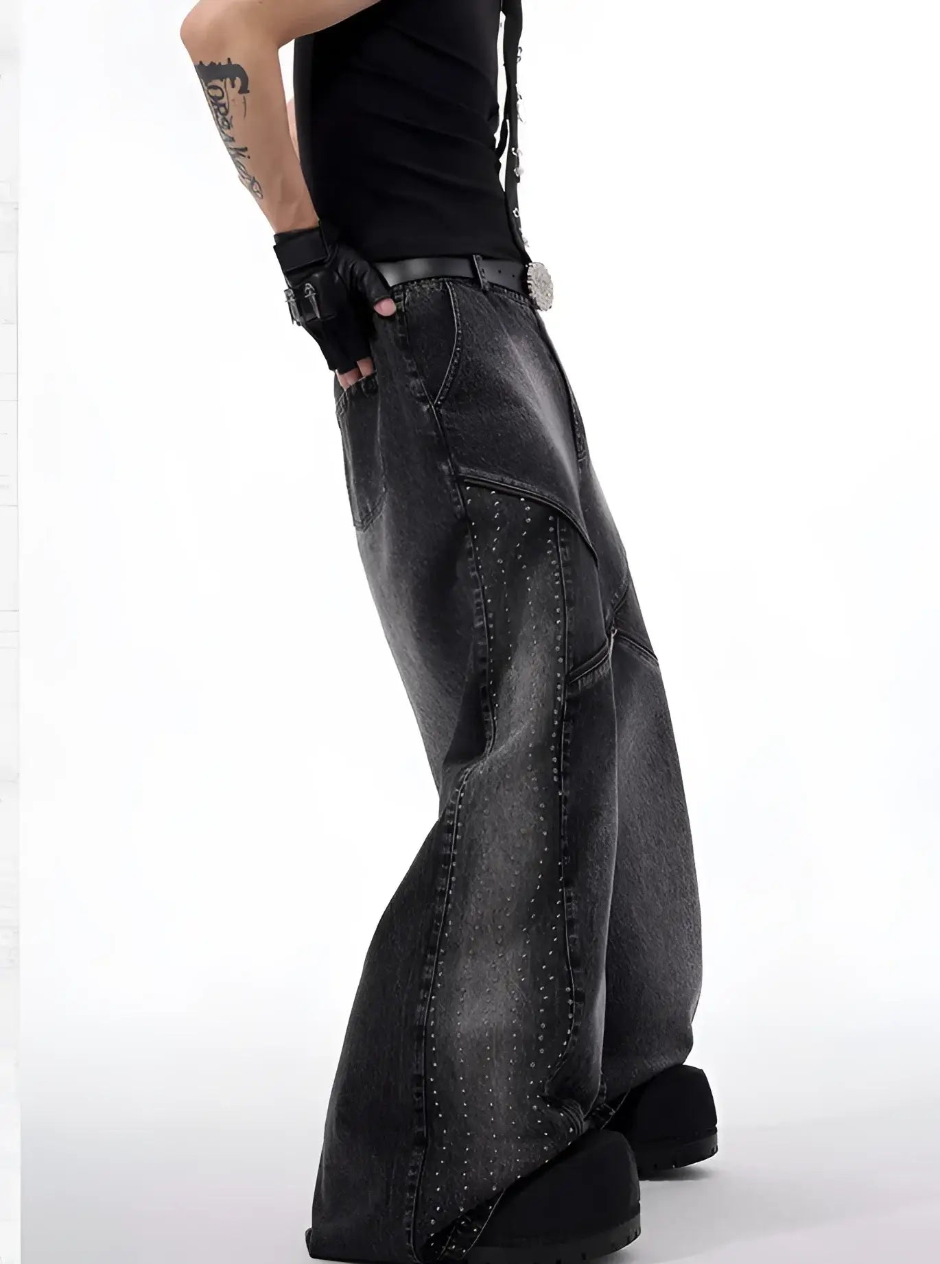 Opium Denim Studded Set - Fuga Studios