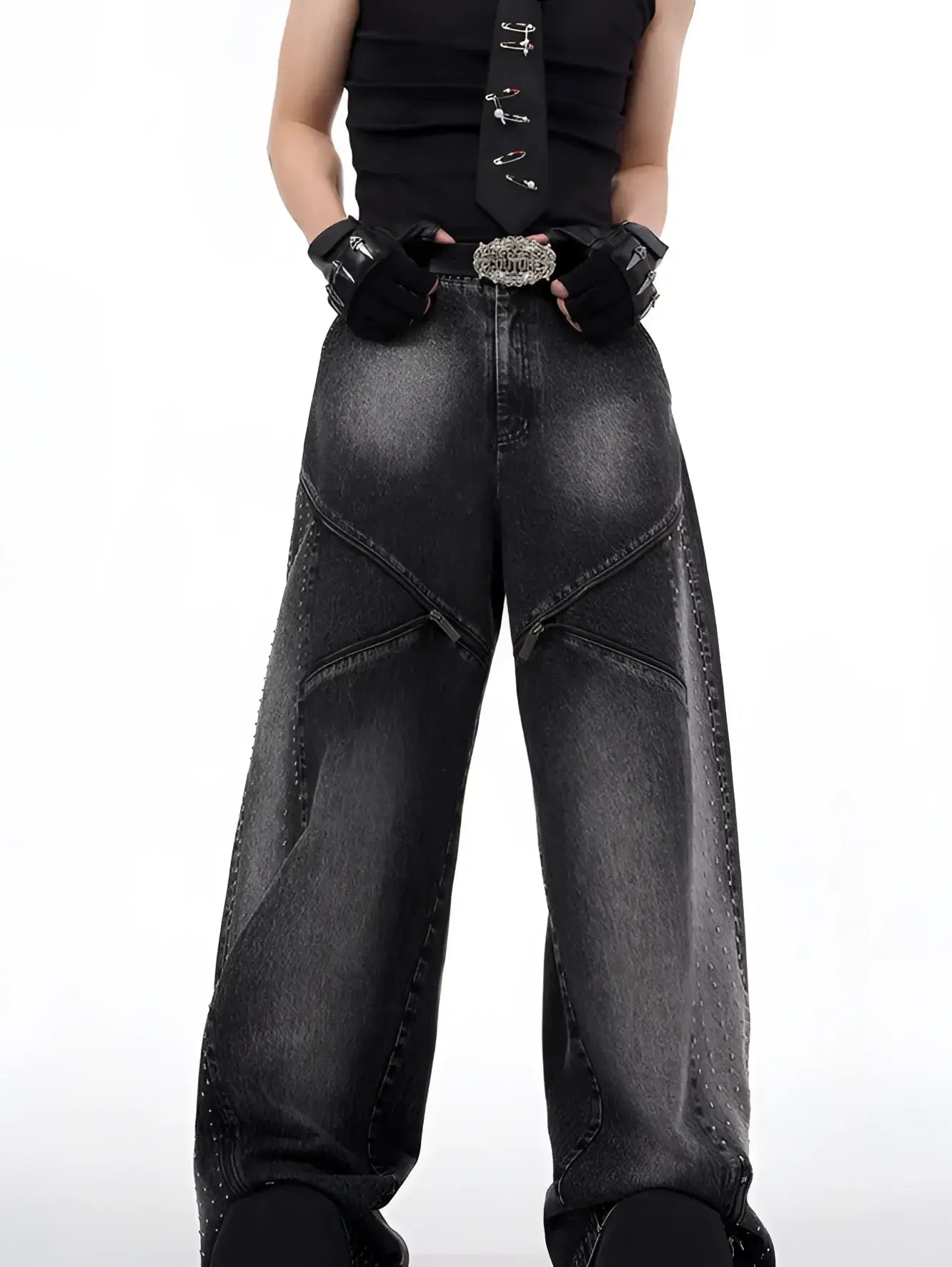 Opium Denim Studded Set - Fuga Studios