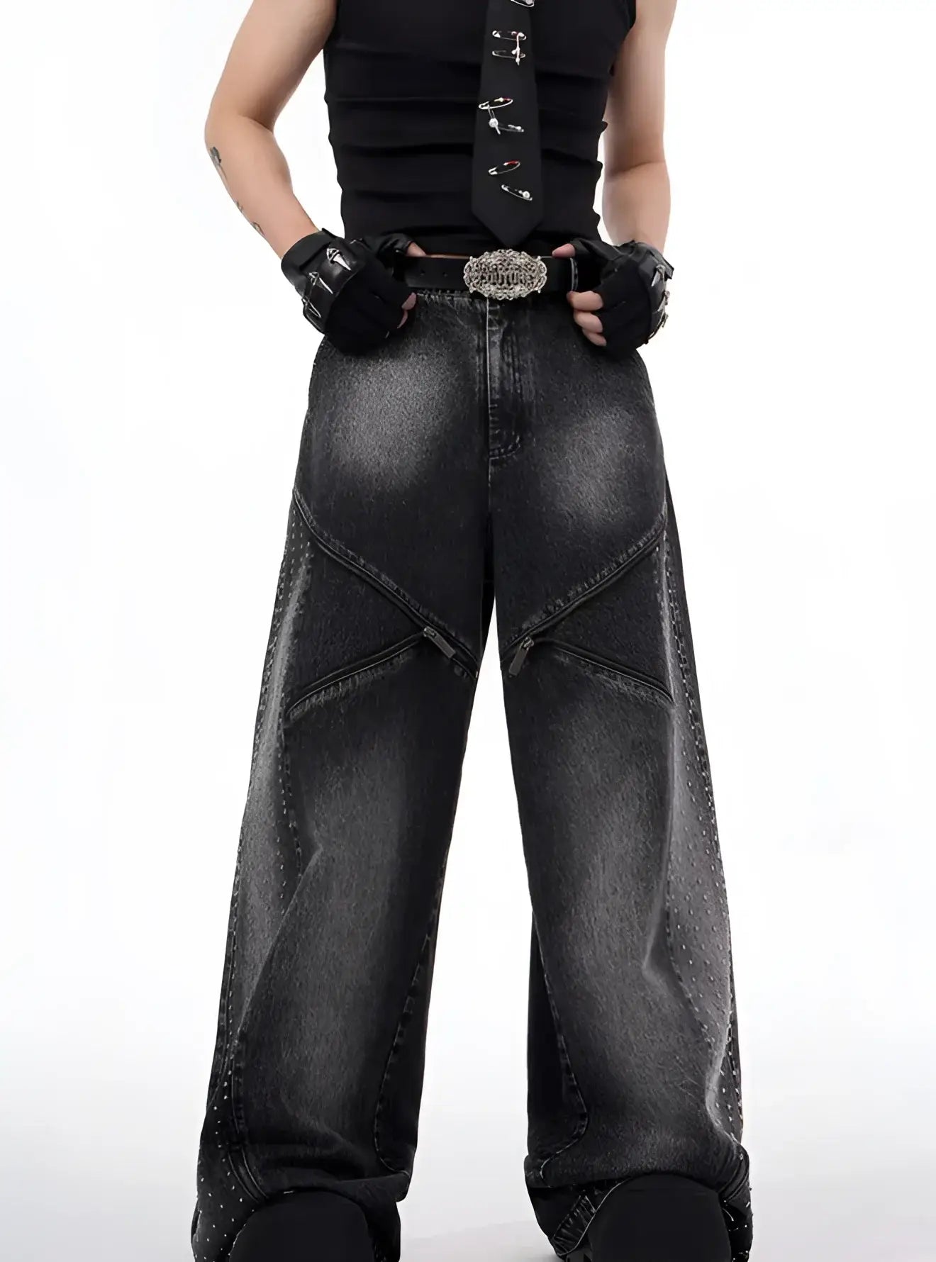 Opium Denim Studded Set - Fuga Studios