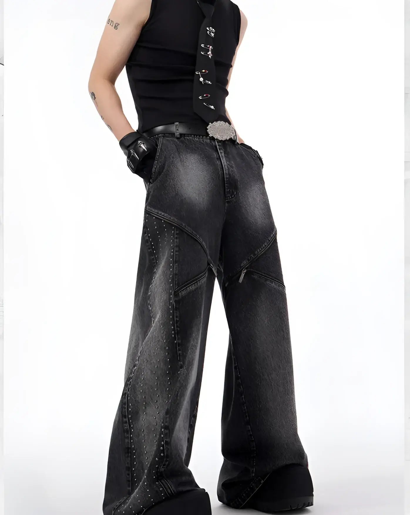 Opium Denim Studded Set - Fuga Studios