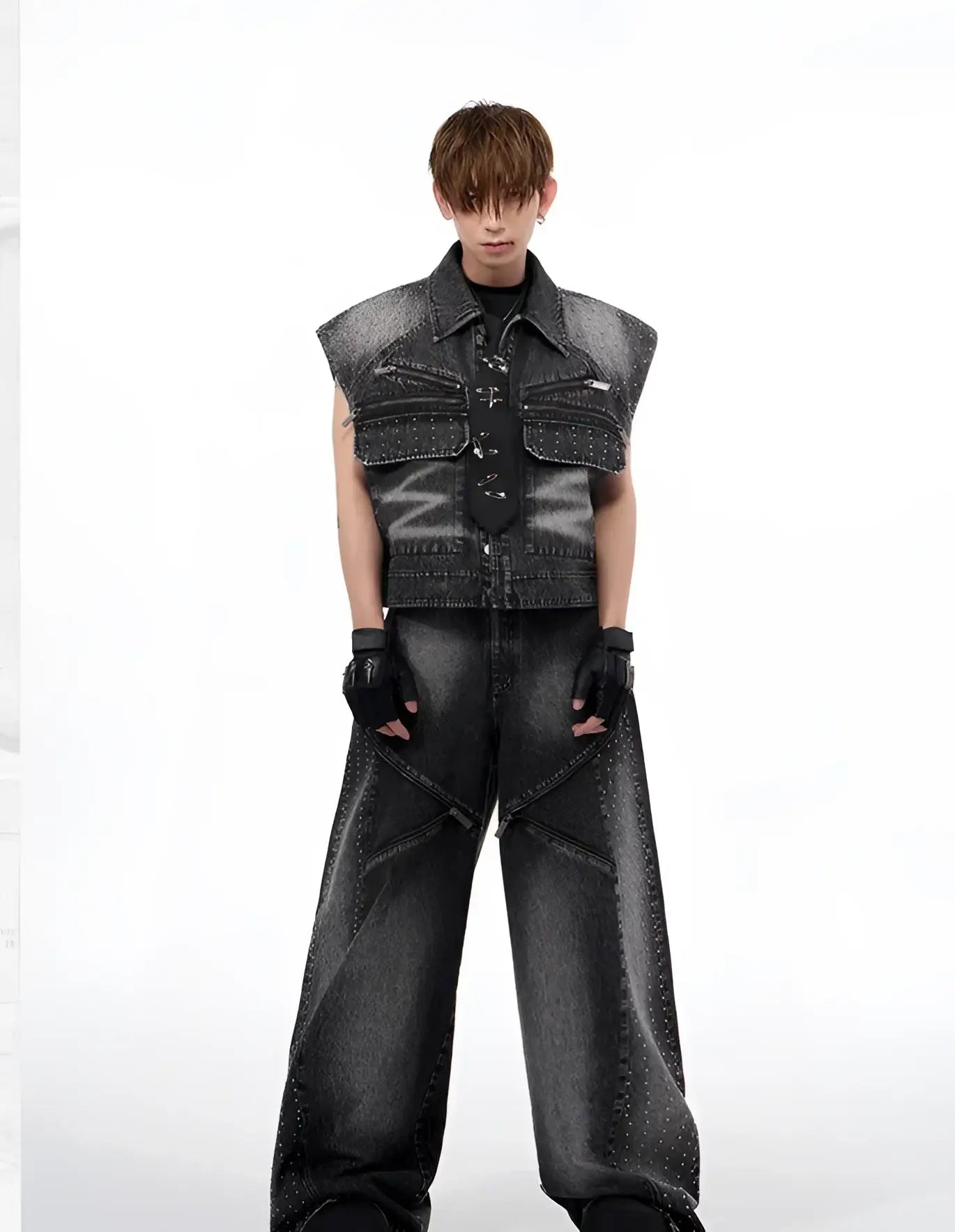 Opium Denim Studded Set - Fuga Studios