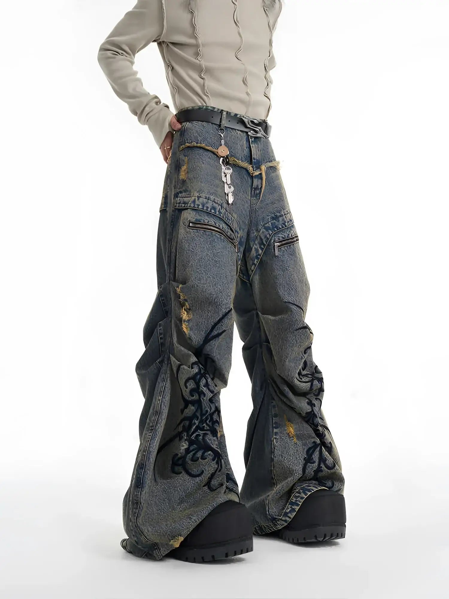Opium Dragon Flare Denim Jeans - Fuga Studios