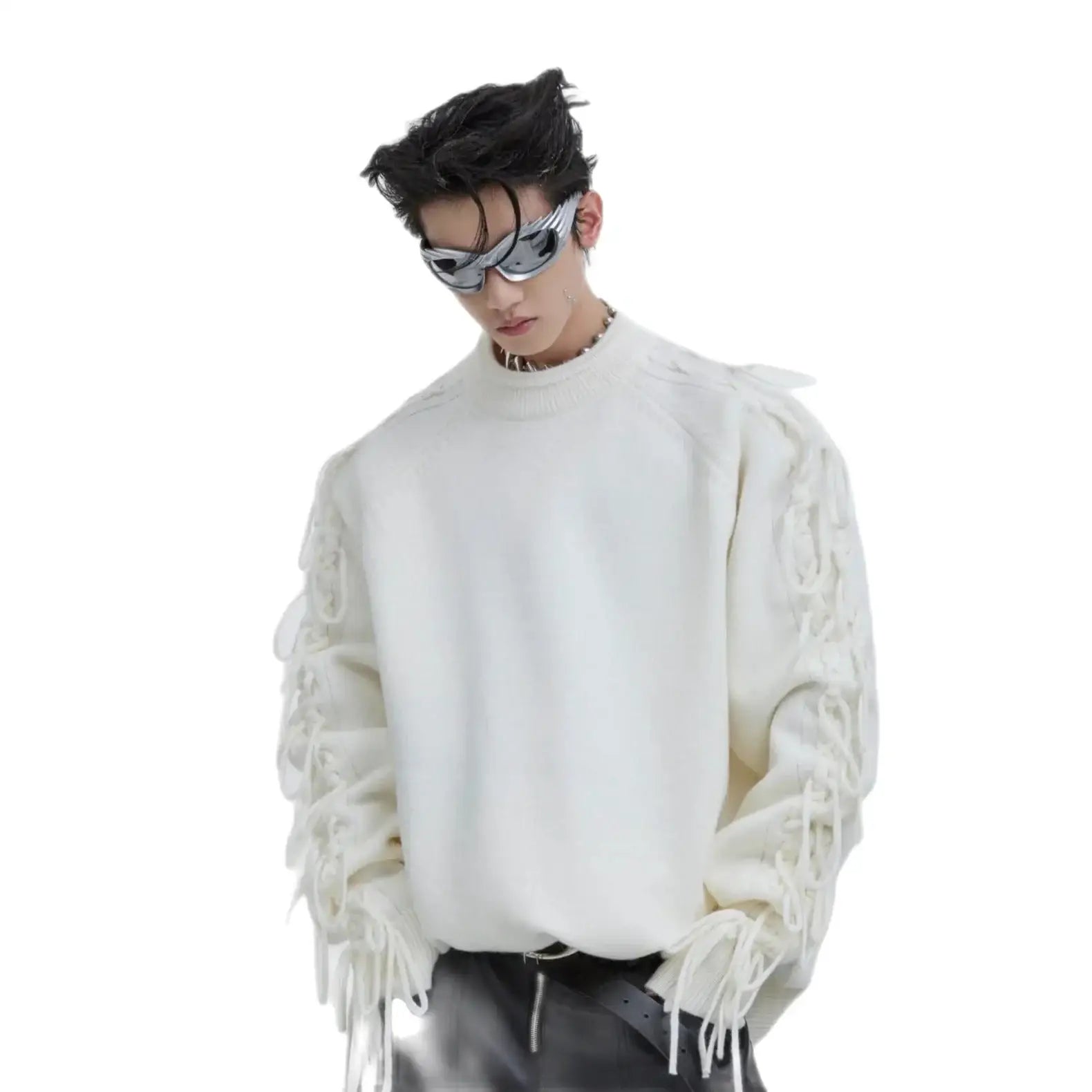 Opium Fringed Sleeve Sweater - Fuga Studios