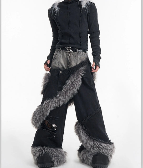 Opium Fur Spiral Flare Jeans - Fuga Studios