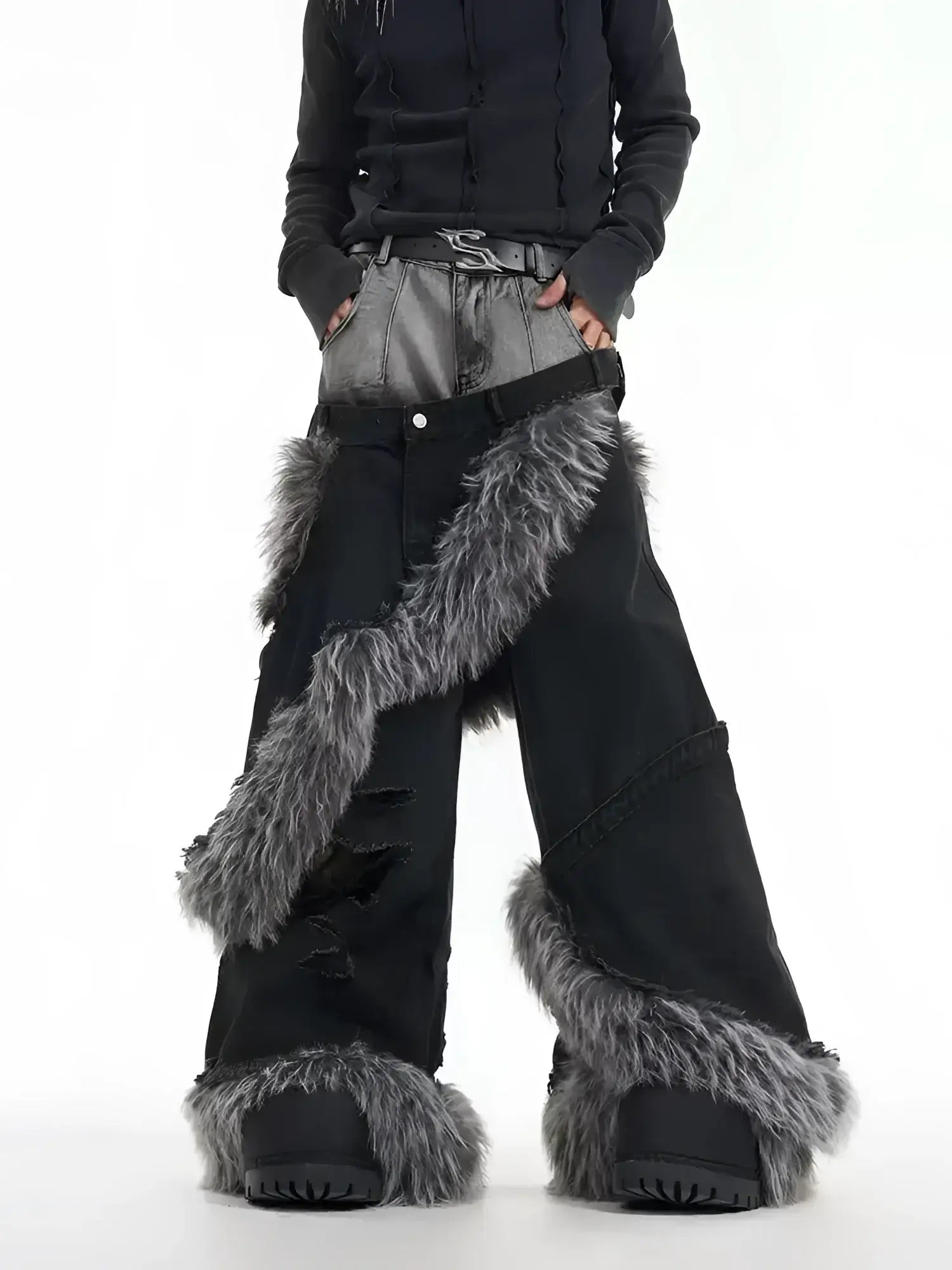 Opium Fur Spiral Flare Jeans - Fuga Studios