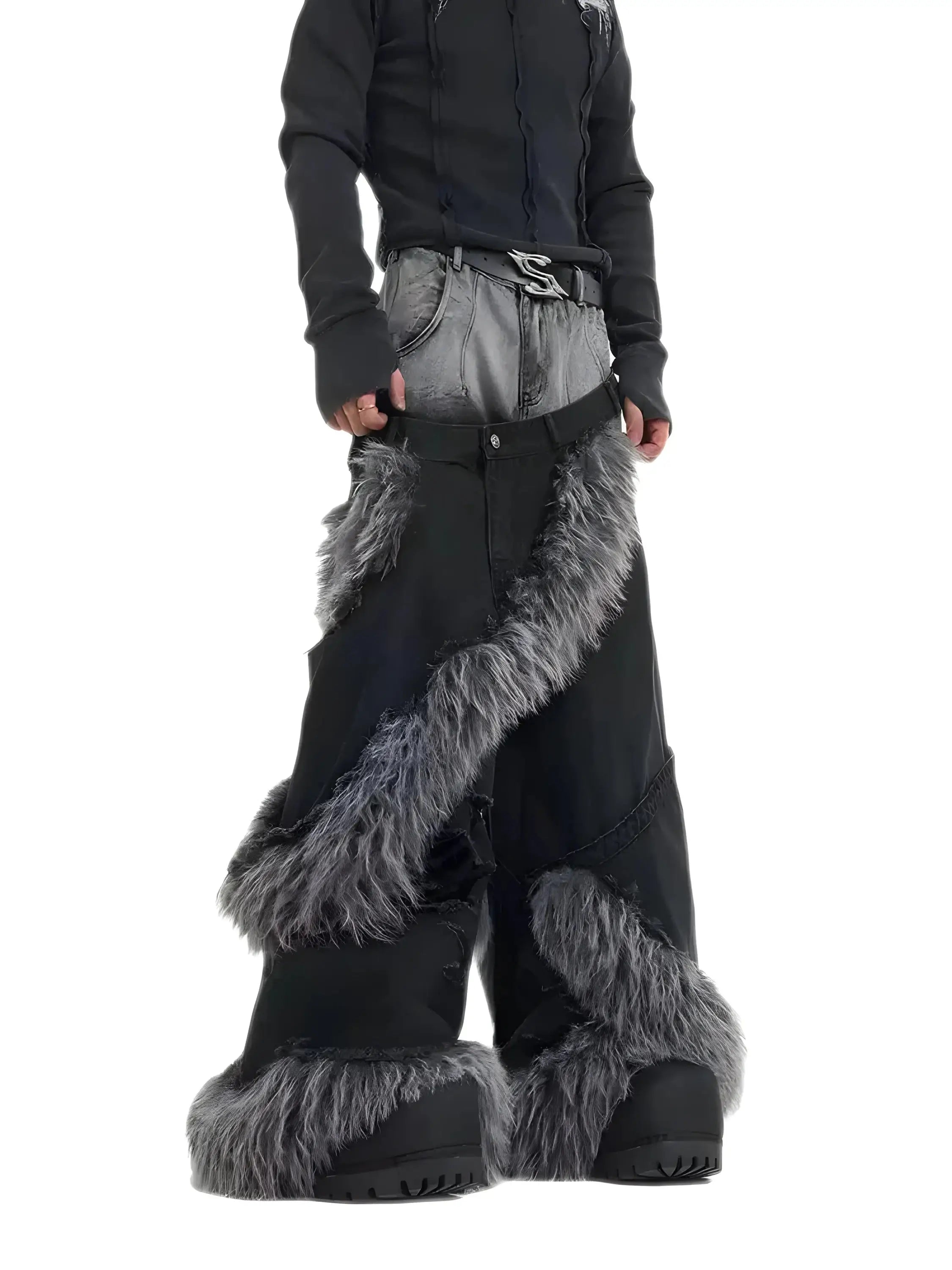 Opium Fur Spiral Flare Jeans - Fuga Studios