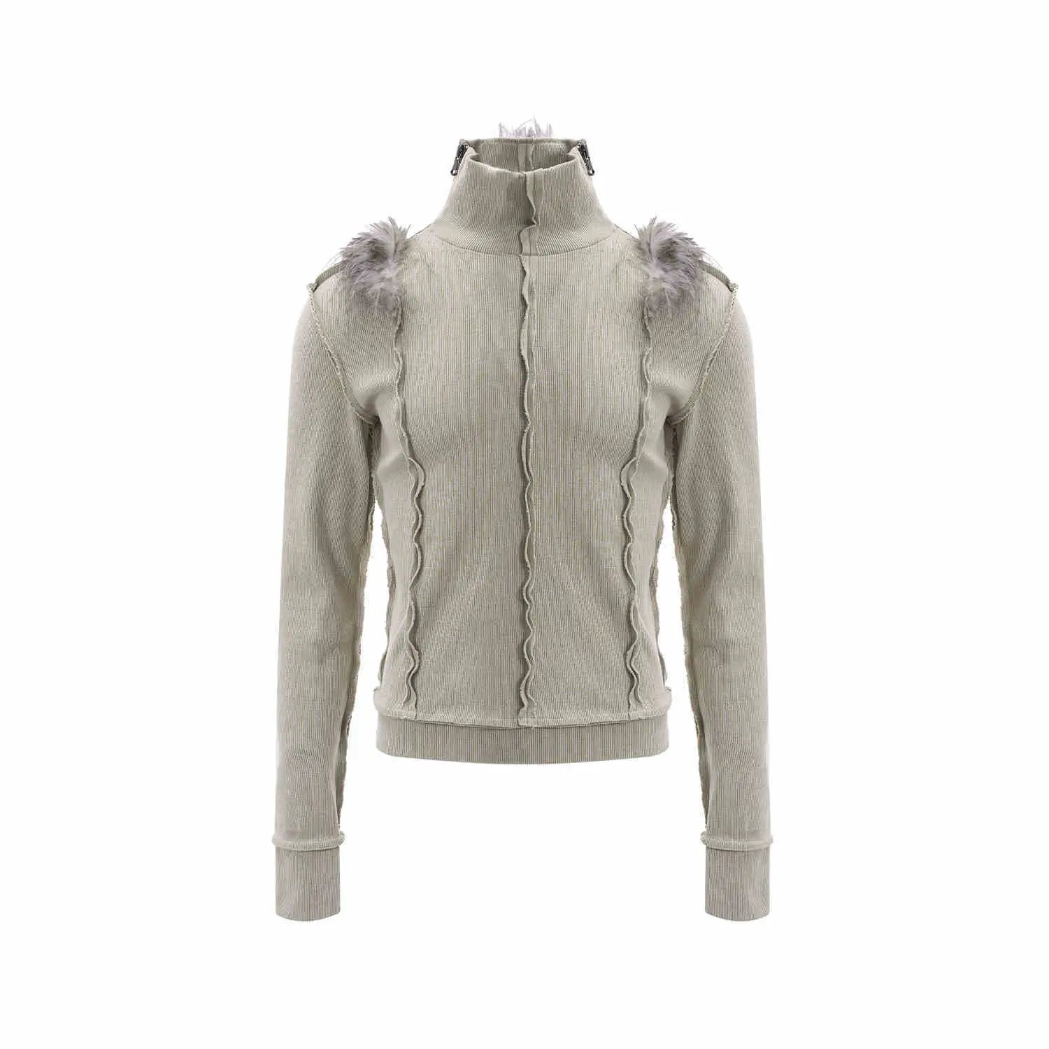 Opium Fuzzy Shoulder Sweater - Fuga Studios