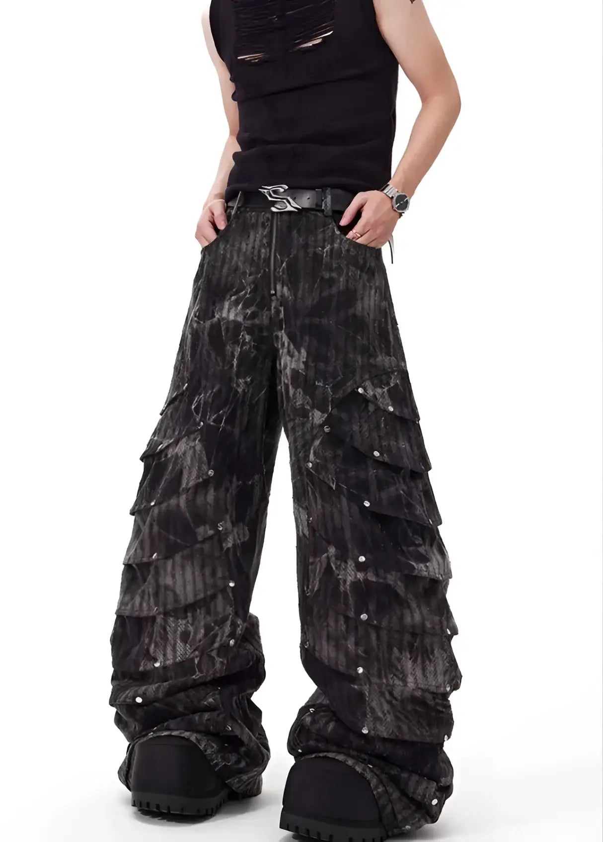 Opium Gothic Multi-Layer Wide Pants - Fuga Studios