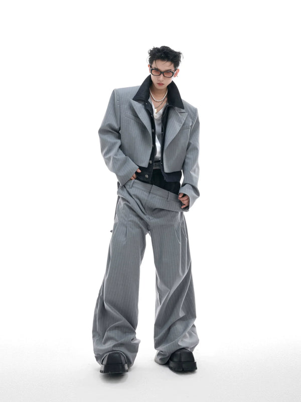 Opium Hybrid Denim-Blazer & Wide-Leg Pants Set - Fuga