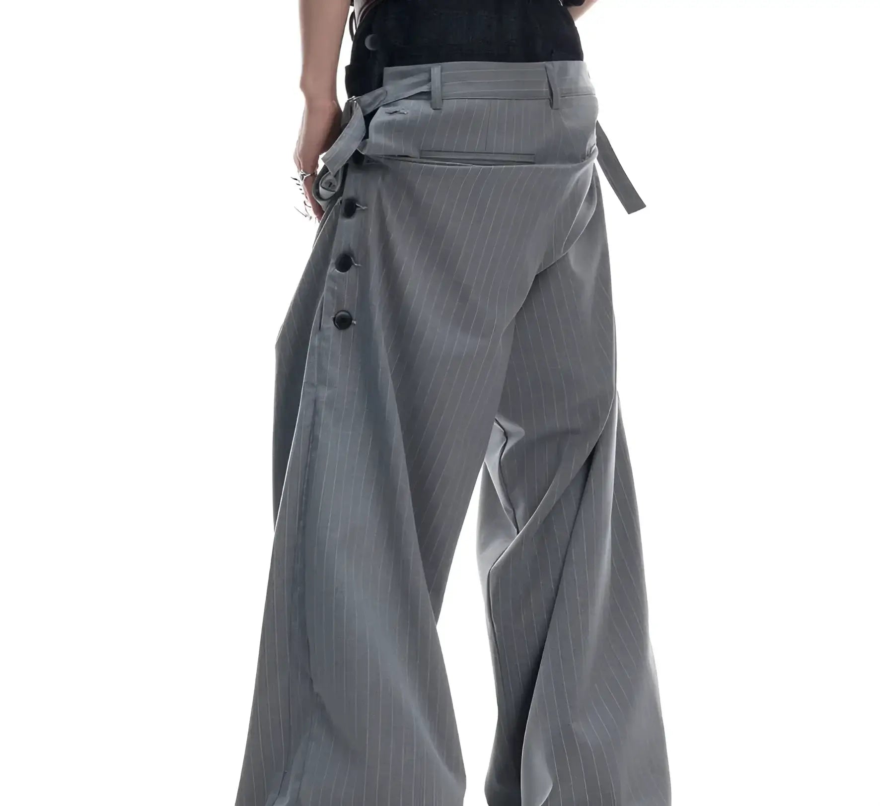 Opium Hybrid Denim-Blazer & Wide-Leg Pants Set - Fuga