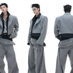 Opium Hybrid Denim-Blazer & Wide-Leg Pants Set - Fuga