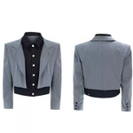 Opium Hybrid Denim-Blazer & Wide-Leg Pants Set - Fuga