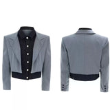 Opium Hybrid Denim-Blazer & Wide-Leg Pants Set - Fuga