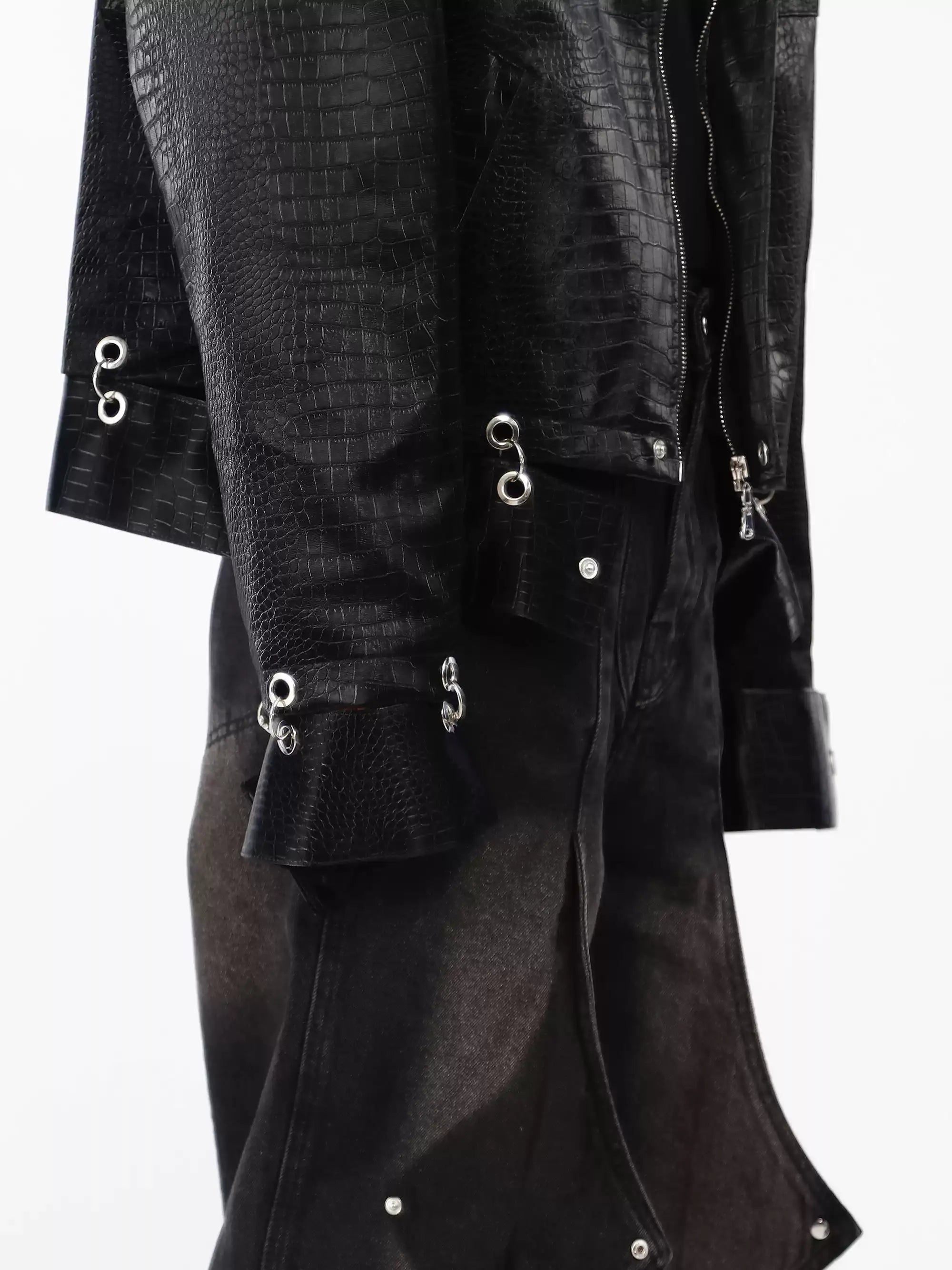 Opium Knitted Leather Jacket - Fuga Studios