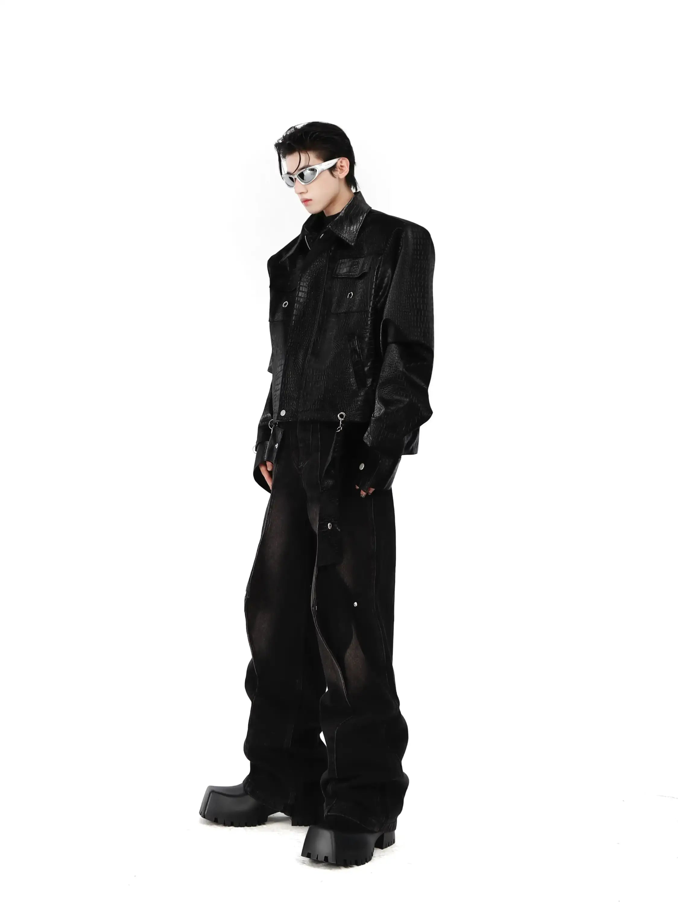 Opium Knitted Leather Jacket - Fuga Studios