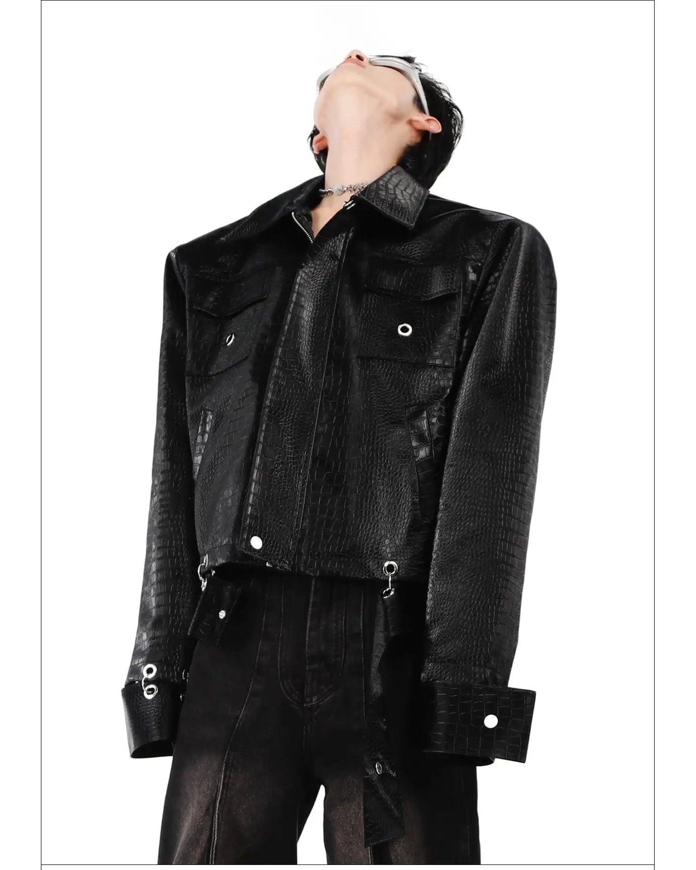 Opium Knitted Leather Jacket - Fuga Studios