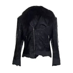 Opium Leather Fur Collar Jacket - Fuga Studios
