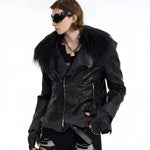 Opium Leather Fur Collar Jacket - Fuga Studios