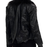 Opium Leather Fur Collar Jacket - Fuga Studios