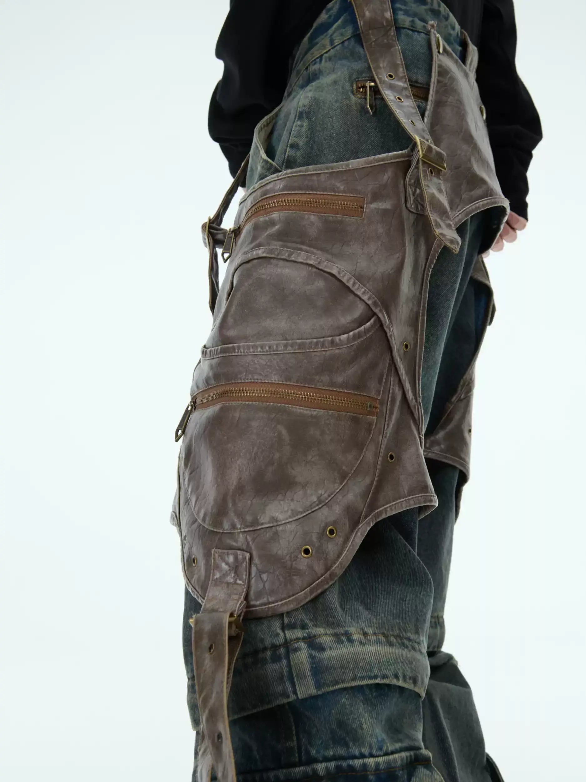 Opium Leather Harness Jeans - Fuga Studios