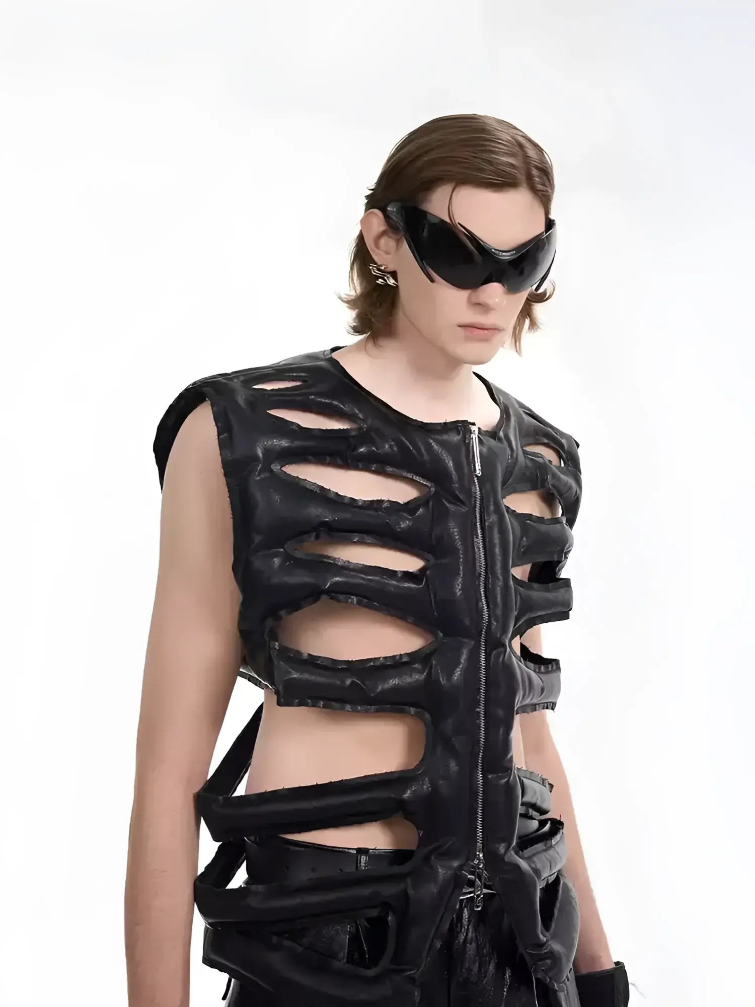 Opium Leather Skeleton Rave Vest - Fuga Studios